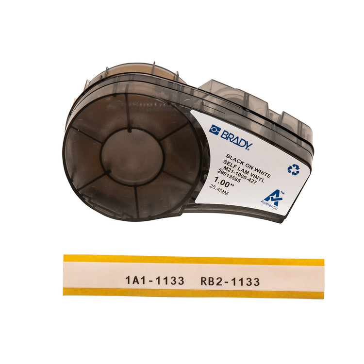 Self-laminating labels,Vinyl wrap around labels,With ribbon,Durable labeling solution,Easy to apply,Resistant to harsh conditions,Long-lasting adhesive,Professional labeling,Ideal for identification and organization,Wrap-around design for complete coverage,Printable surface,Label rolls for efficient use,Compatible with Brady printers,High-quality labeling,Flexible and versatile,Waterproof and resistant to abrasion,Easy to read and identify,Temperature resistant,Tamper-evident,UV resistant.