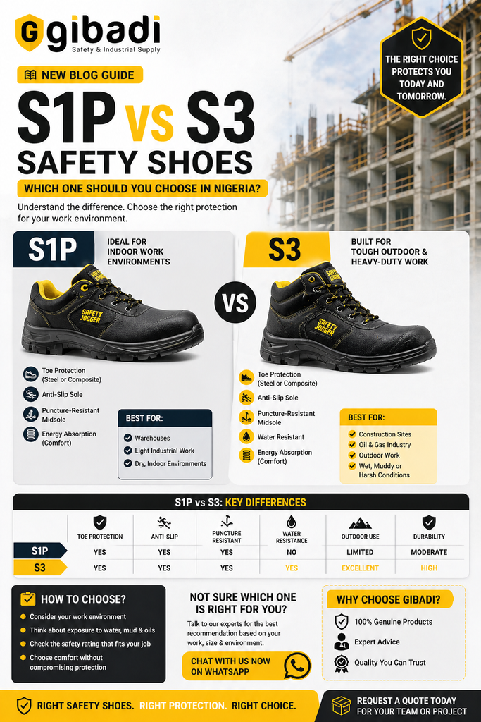S1P vs S3 Safety Shoes: Which One Should You Choose in Nigeria? (2026 Guide)