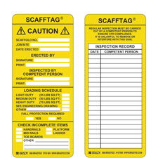 Brady SCAFFTAG CAUTION Scaffold Inspection Tag Inserts| Buy online