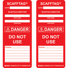 Brady SCAFFTAG Inserts: SCAFFTAG DANGER DO NOT USE: DATE: SCAFFOLD ERECTOR: REASON:| Buy online