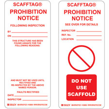 Brady SCAFFTAG Prohibition Notice Inserts| Buy online