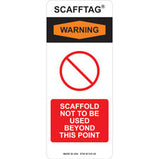 Brady SCAFFTAG Inserts: SCAFFTAG WARNING: SCAFFOLD NOT TO BE USED BEYOND THIS POINT| Buy online