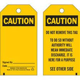 Brady Accident Prevention Tags: CAUTION Do Not Remove This Tag| Buy online