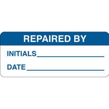 REPAIRED BY INITIALS: DATE: Write-on Inspection Labels| Buy online