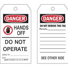 Brady Accident Prevention Tags - HANDS OFF DO NOT OPERATE| Buy online