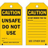 Brady Accident Prevention Tags - UNSAFE  DO NOT USE| Buy online