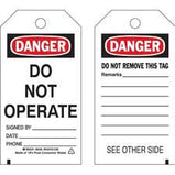 Brady Accident Prevention Tags - DO NOT OPERATE| Buy online