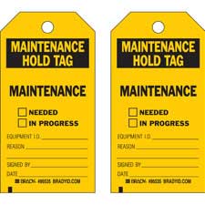 Brady Maintenance Hold Tag Accident Prevention Tags| Buy online