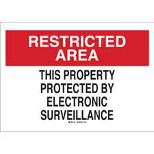 RESTRICTED AREA This Property Protected By Electronic Surveillance Sig