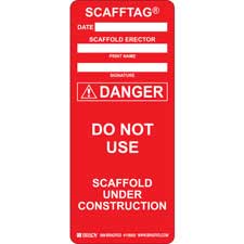 Brady SCAFFTAG Inserts: SCAFFTAG DANGER DO NOT USE: DATE: SCAFFOLD ERECTOR: SCAFFOLD UNDER CONSTRUCTION| Buy online