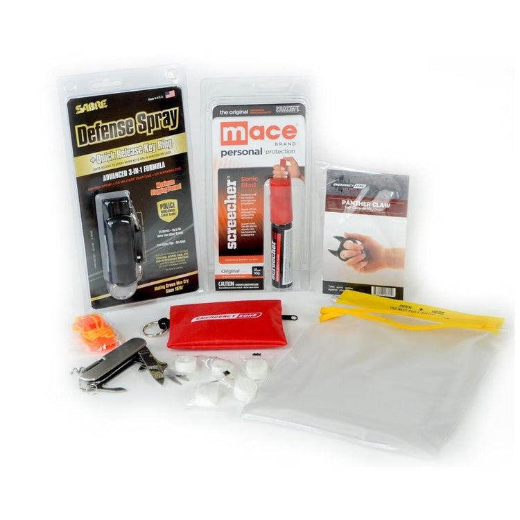 Zoll® B00UCID5YS Personal Protection Kit - One Person Self Defense Bag - Pepper Spray, UV Marking Dye, Defensive Keychain, Alarm & More